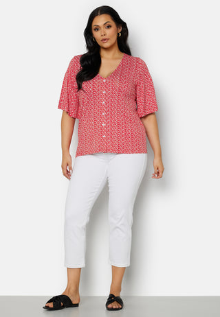 Malini button frill top