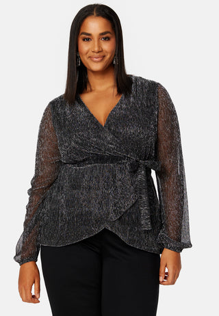 Perley sparkling wrap top