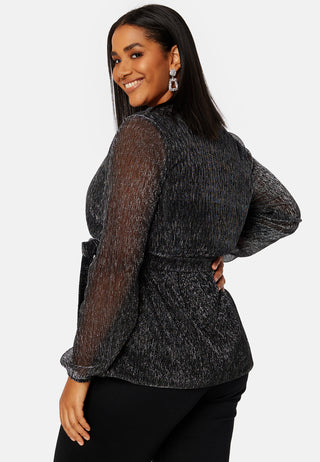 Perley sparkling wrap top