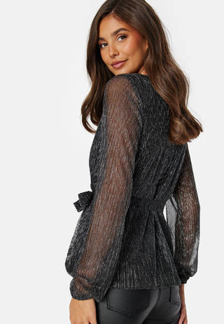 Perley sparkling wrap top