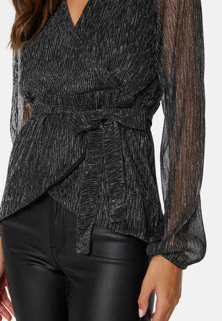 Perley sparkling wrap top