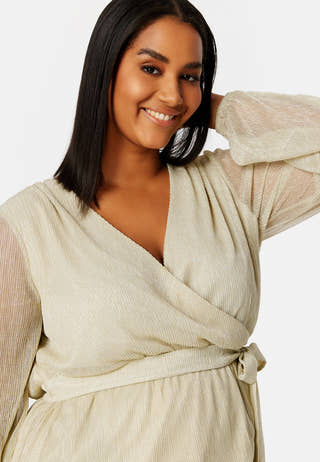 Perley sparkling wrap top