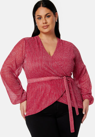 Perley sparkling wrap top