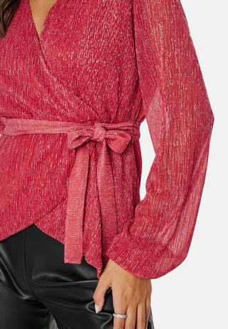 Perley sparkling wrap top