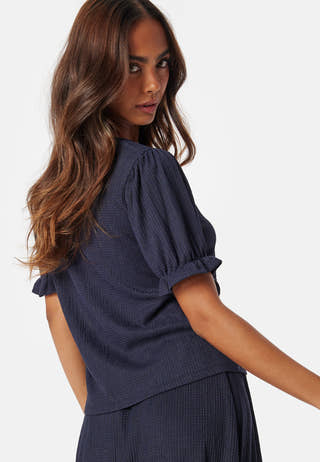 Puff Sleeve V-neck Top