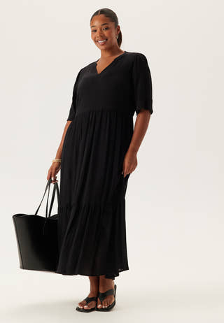 Puff Sleeve Viscose Dress