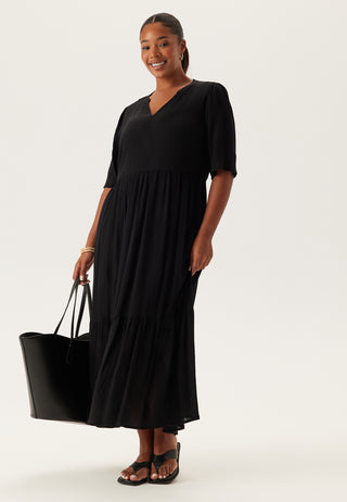 Puff Sleeve Viscose Dress