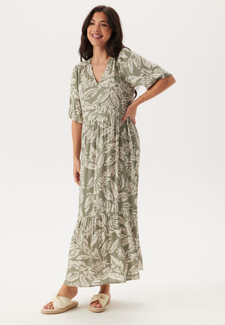 Puff Sleeve Viscose Dress