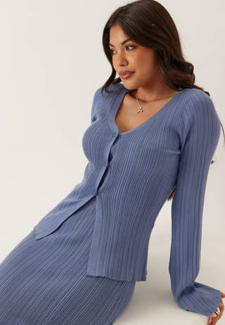 Rib Sculpted Knitted Cardigan