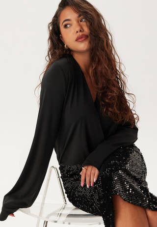 Sequin Trumpet Sleeve Midi Dress