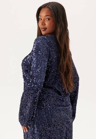 Sequin Trumpet Sleeve Top
