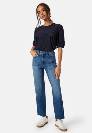 High Straight Ankle Jeans
