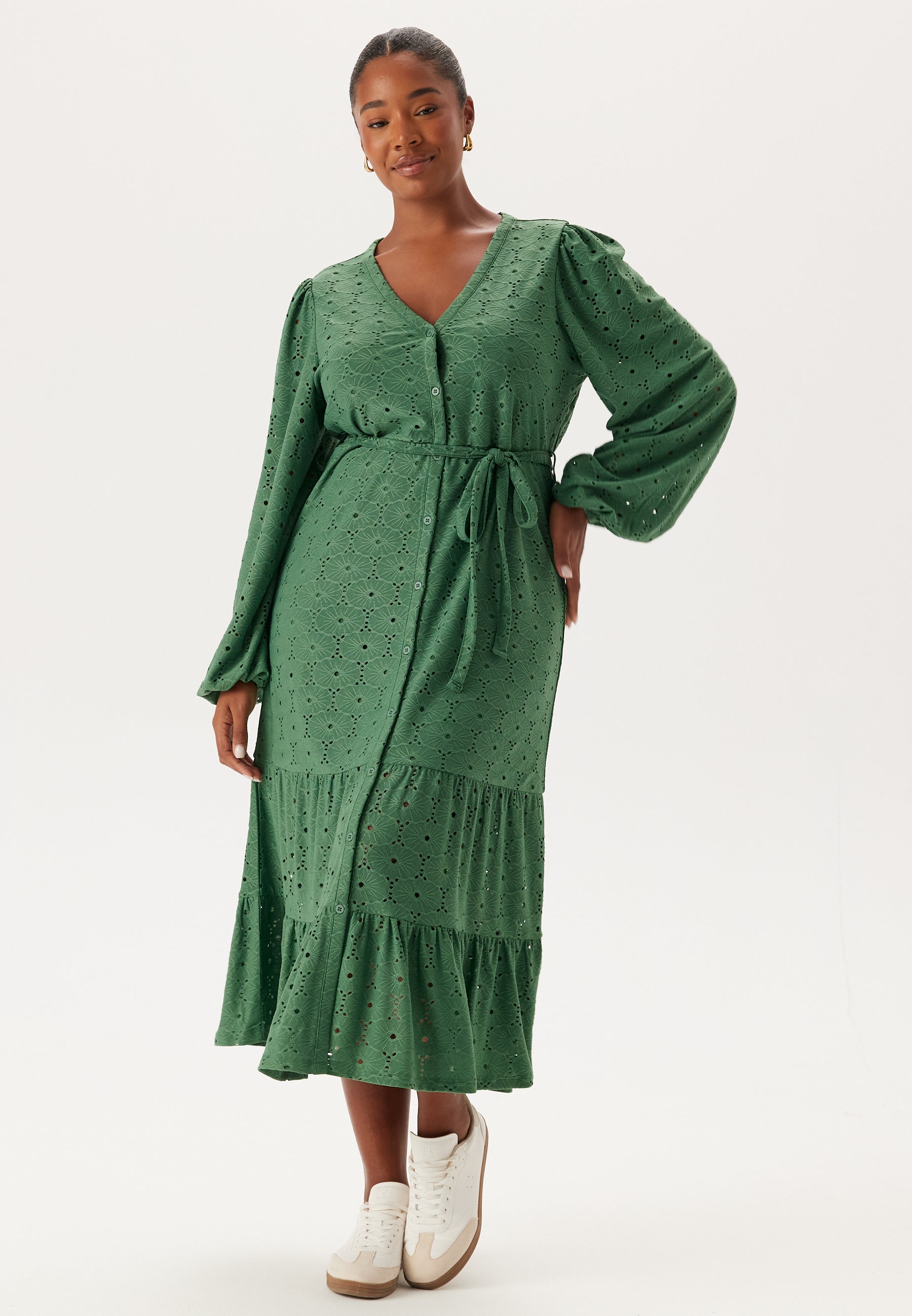 broderie anglaise dress green Happy holly – Soft Broderie Anglaise Dress – Dresses – Green