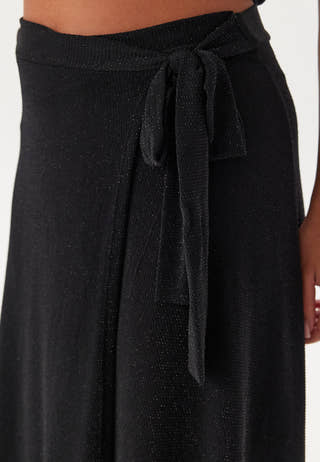 Sparkling Wrap Midi Skirt