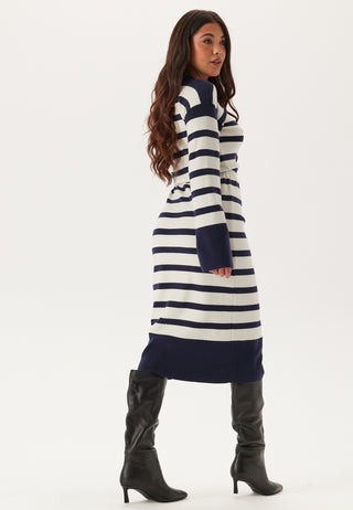 Striped Knitted Midi Dress