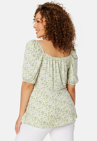 Ruched Short Sleeve Tie Top