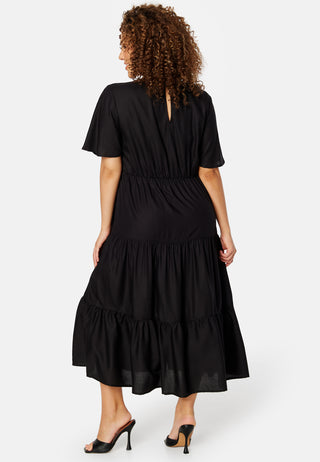 Butterfly Sleeve Viscose Midi Dress