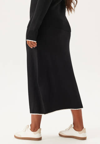Viscose Contrast Knitted Skirt