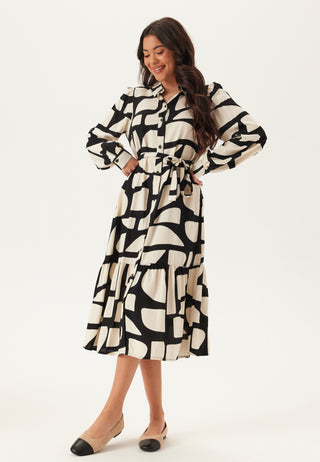 Viscose Flounce Shirt Dress