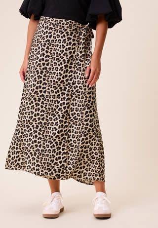 Viscose Midi Wrap Skirt