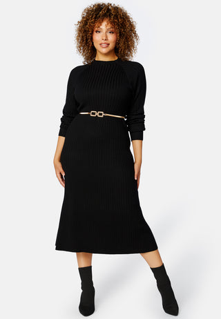 Yazmin fine knitted rib dress
