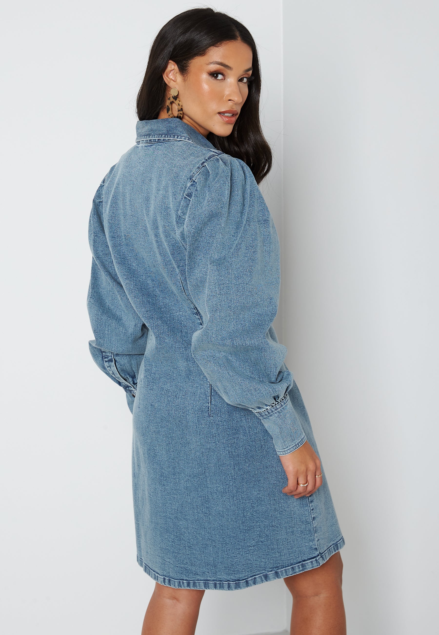 ichi denim dress IHCALLY Denim dress in washed med. blue cotton