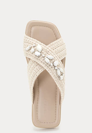 Slipper Woven Crossed Stones