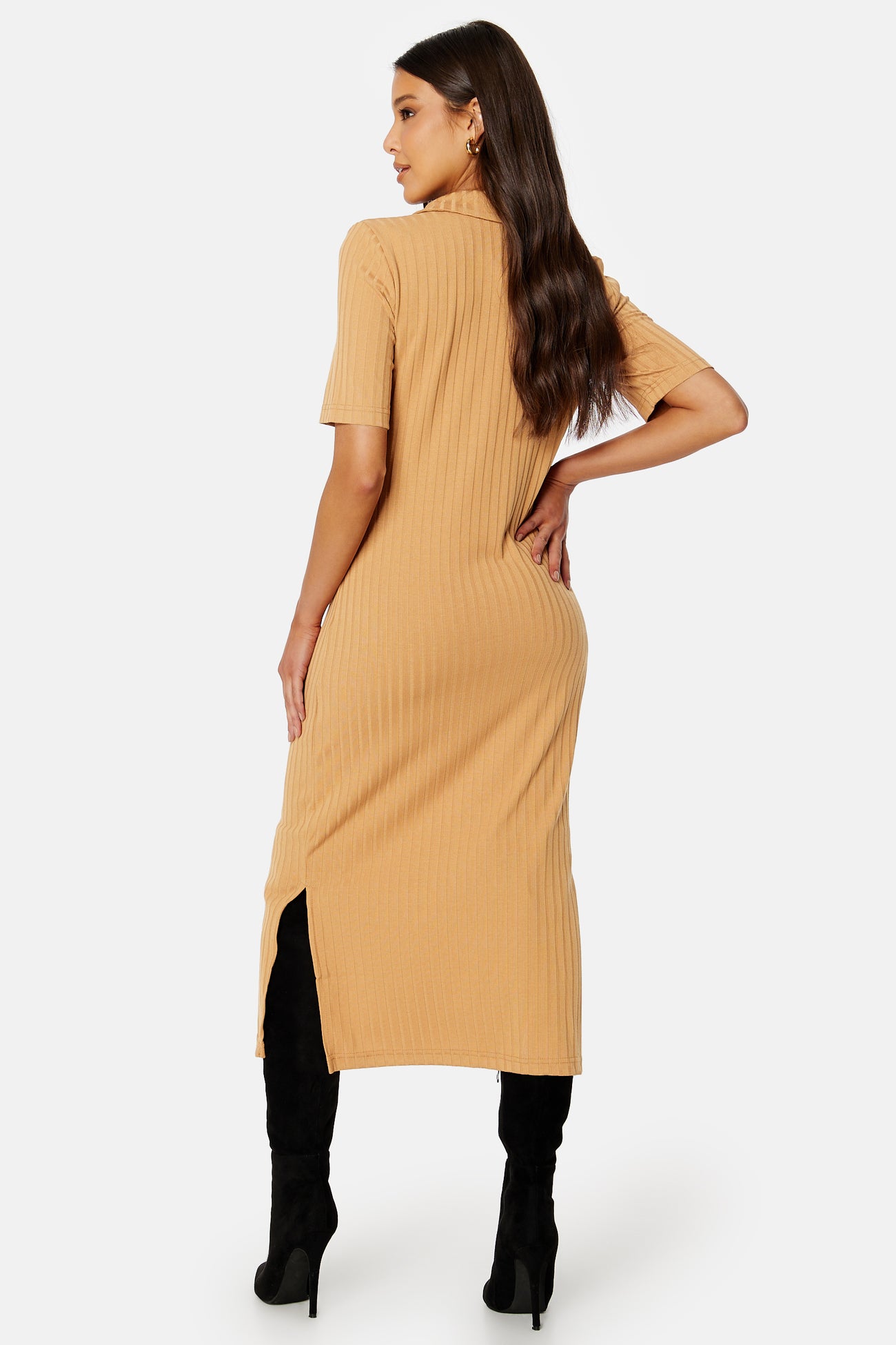 Jdy - Alette 2/4 Midi Dress - campaign-outlet - Beige / Brown