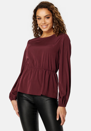 Ellen L/S Peplum Top
