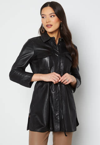 Jane Leather Shirt Dress