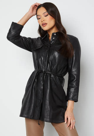 Jane Leather Shirt Dress