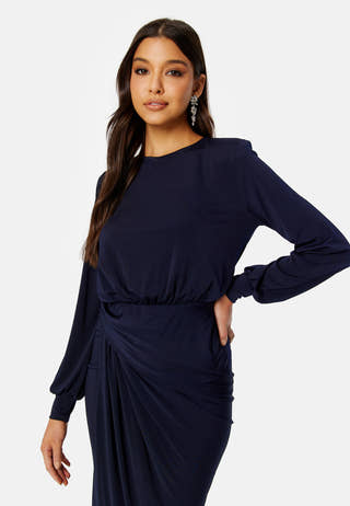 Balloon Sleeve Rouch Dress