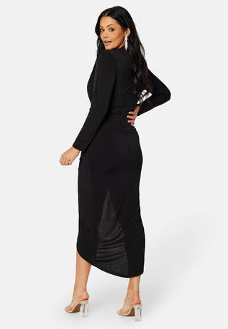 Long Sleeve Rouch Curve Dress