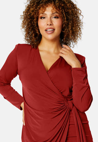 Long Sleeve Wrap Maxi Dress