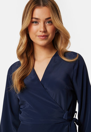 Frilly Wrap Mini Dress