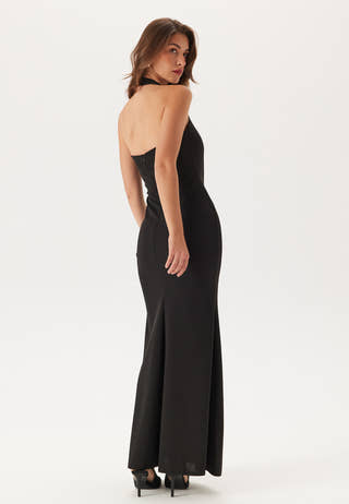 Halter Neck Maxi Dress With Split