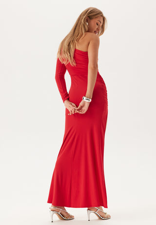Long Sleeve One Shoulder Maxi Dress