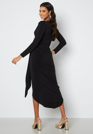 Long Sleeve Wrap Maxi Dress