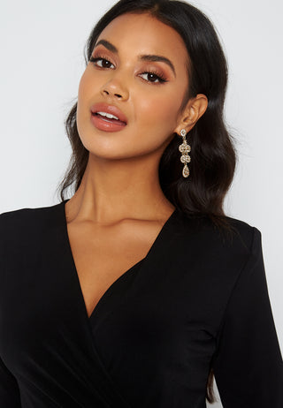 Long Sleeve Wrap Maxi Dress