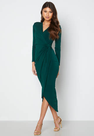 Long Sleeve Wrap Maxi Dress