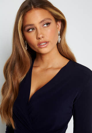 Long Sleeve Wrap Maxi Dress