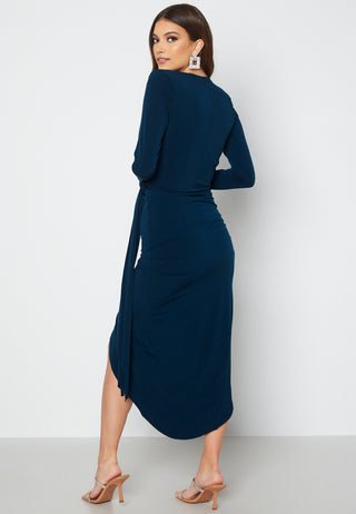 Long Sleeve Wrap Maxi Dress