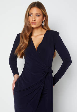 Long Sleeve Wrap Maxi Dress