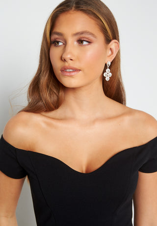 Off Shoulder Frill High Low Dress