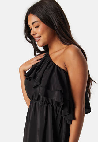 One Shoulder Ruffle Maxi Dress