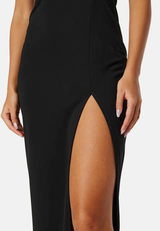 Puff Sleeve Maxi Dress With Split