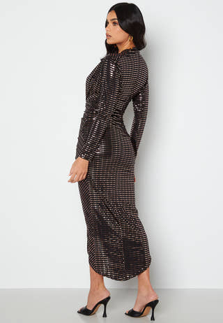 Sequin Rouch Maxi Dress