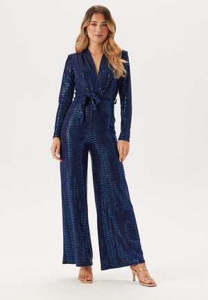 Sequin Wide Leg Jumpsuit