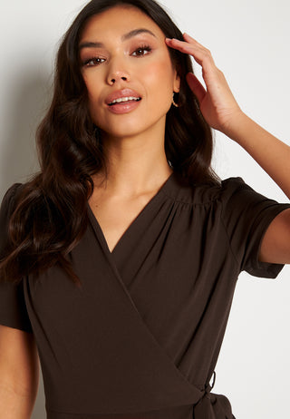 Short Sleeve Wrap Dress
