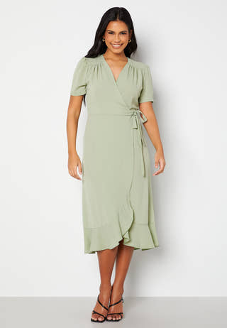 Short Sleeve Wrap Dress